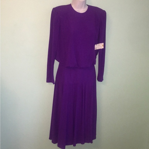 Vintage Ricki Lang for NUIT Purple Dress size 4 - Picture 1 of 11